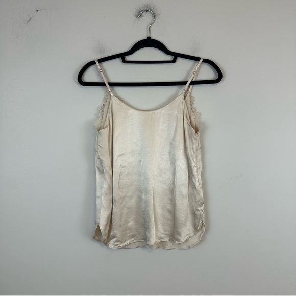 Floreat Anthropologie | Lace Trim Satin V-Neck Cami Top Size XS - Picture 4 of 5